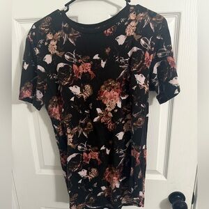 PacSun black  and Pink Floral Tee